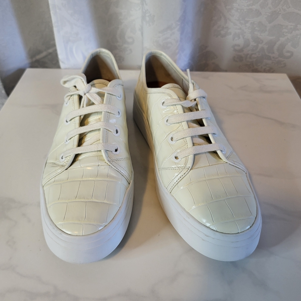 Via Spiga Viola ,Platform Women Sneakers, Milk Cream Size 8m
